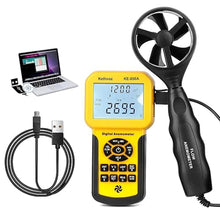 Load image into Gallery viewer, HVAC CFM Anemometer, Kethvoz Wind Speed Meter Commercial Air Flow Tester w/Data Storage PC USB Connectable Measure Windspeed Air Volume Temperature for AC Dust Collection System 856A
