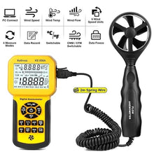 Load image into Gallery viewer, HVAC CFM Anemometer, Kethvoz Wind Speed Meter Commercial Air Flow Tester w/Data Storage PC USB Connectable Measure Windspeed Air Volume Temperature for AC Dust Collection System 856A
