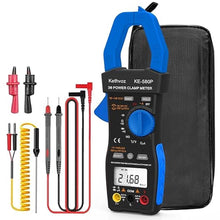 Load image into Gallery viewer, Clamp Meter 1/3 Phase Multimeter, Kethvoz 9999 Count TRMS Voltmeter Ammeter 600V and 1000A, Continuity Tester Temperature Capacitance Resistance Frequency Diodes
