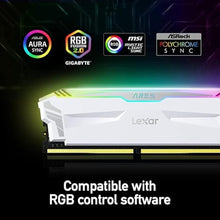 Load image into Gallery viewer, Lexar 16GB (2x8GB) ARES RGB DDR4 RAM 4000MT/s CL18 1.4V Desktop Memory, White (LD4EU008G-R4000GDWA)

