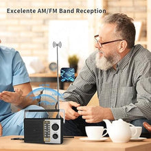 Load image into Gallery viewer, AM FM Radio with Best Reception, Portable Battery Operated Transistor Radios, Headphone Jack, AC Powered, Suit for Senior and Home, Black
