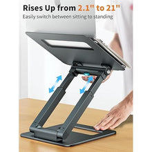 Load image into Gallery viewer, tounee Laptop Stand for Desk Adjustable Height, Telescopic 360 Rotating Pull Out Design Ergonomic Laptop Riser Fits All MacBook, Laptops -Gray
