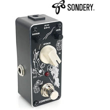 Load image into Gallery viewer, Sondery Compressor Pedal for Electric Guitar and Bass, Mini Compression Pedal True Bypass, Controls by Sustain Level and Attach, Art Design Series
