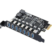 Load image into Gallery viewer, 7 Port PCI Express Expansion Card, USB 3.0 7 Port Front Expansion Card, PCIE USB Hub Controller Adapter for Connect 7 Devices Expanded, Supports Windows 11/10/8/7 / Vista/XP (32/64-bit)
