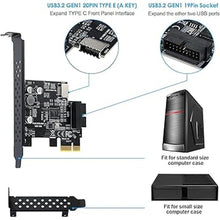 Load image into Gallery viewer, PCI-E 1X to USB 3.2 GEN1 5Gbps 20pin Front Panel Header (to Type-c Front Panel Header) + USB 3.0 19Pin Socket Expansion Card,Type-E Internal 20-pin Front Panel Connector Riser Card
