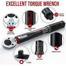 Load image into Gallery viewer, 1/4-Inch Drive Click Torque Wrench Set 20-200 in.-lb. / 2.26-22.6 Nm 23 Pieces
