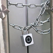 Load image into Gallery viewer, eLinkSmart Gym Locker Padlock - Fingerprint Mobile APP Unlock Remote Unlock: Waterproof Keyless Biometric Padlock for Gym Locker Field Box Footlocker Tool Box Gun Case Type-C Silver
