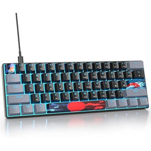 Load image into Gallery viewer, Owpkeenthy Wired 60% Percent Mechanical Gaming Keyboard with Blue Switch Ultra Compact RGB Gaming Keyboard Backlit Keys N-Key Rollover for PC Gamer (Dark/Blue Switch)
