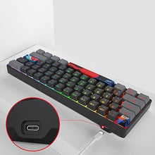 Load image into Gallery viewer, Owpkeenthy Wired 60% Percent Mechanical Gaming Keyboard with Blue Switch Ultra Compact RGB Gaming Keyboard Backlit Keys N-Key Rollover for PC Gamer (Dark/Blue Switch)
