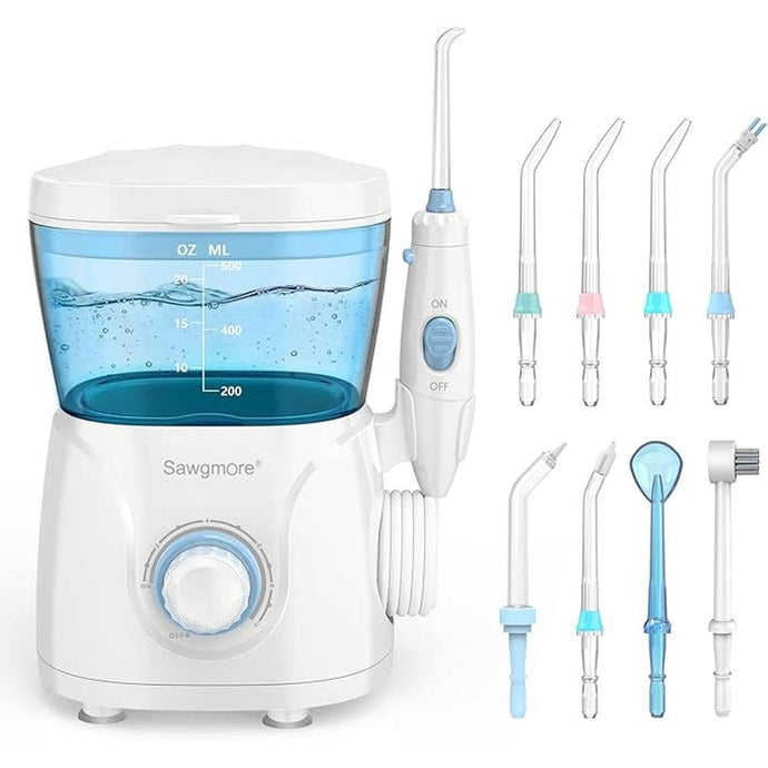 FC166 Water Flosser for Teeth/Braces, 600 ml Large Capacity, 10 Adjustable Pressures,8 Home Nozzles Professional Oral Irrigator for Teeth Clean(White)