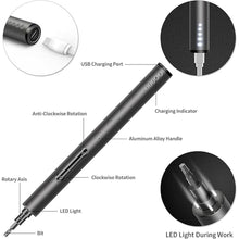 Load image into Gallery viewer, Mini Electric Screwdriver, Small Portable Cordless Power Screwdriver Set with 55 Precision Bits &amp; LED Light &amp; Magnetic Mat, Handy Repair Tool for Phone Watch Camera Laptop
