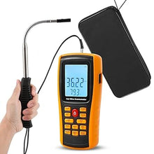 Load image into Gallery viewer, Bonvoisin Hotwire Anemometer Handheld CFM/CMM Air Flow Velocity Meter Wind Speed Gauges with Backlight LCD Display for HVAC in-Duct Airflow Air Velocity Temperature(Thermal Anemometer)
