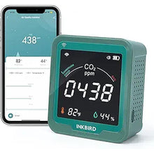 Load image into Gallery viewer, INKBIRD WiFi Indoor Air Quality Monitor, CO2 Detector, Accurate NDIR Sensor, Temperature and Relative Humidity, Indoor CO2 Meter with Data Logger, for Cars, Wine Cellars, Grow Tents, Homes (INK-CO2W).

