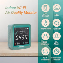 Load image into Gallery viewer, INKBIRD WiFi Indoor Air Quality Monitor, CO2 Detector, Accurate NDIR Sensor, Temperature and Relative Humidity, Indoor CO2 Meter with Data Logger, for Cars, Wine Cellars, Grow Tents, Homes (INK-CO2W).
