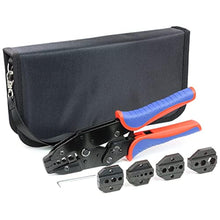 Load image into Gallery viewer, HKS Coax Ratchet Crimping Tool Set for Coaxial RG Cable RF Connector with 5 Changeable Dies
