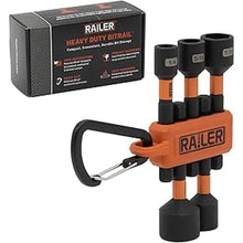 Load image into Gallery viewer, Railer Nut Driver Set - Premium 2-9/16 Inch 5-Piece Nutsetter Bit Set With A Storage Bit Holder &amp; Carabiner
