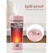 Load image into Gallery viewer, balbali Travel Kettle - 12oz Portable Electric Kettle for Boiling Water - Self Heating Cup/Thermos - Single Size Personal Tea Maker -Hot Water Boiler/Heater/Warmer - Pink
