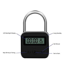 Load image into Gallery viewer, Enajucy Metal Timer Lock - Electronic Time Padlock with LCD Display - USB Rechargeable (Black)
