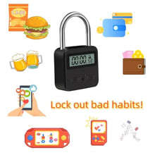 Load image into Gallery viewer, Enajucy Metal Timer Lock - Electronic Time Padlock with LCD Display - USB Rechargeable (Black)
