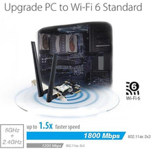 Load image into Gallery viewer, ASUS AX1800 PCIe WiFi Adapter (PCE-AX1800) - WiFi 6, Bluetooth 5.2, Ultra-Low Latency Wireless, 2 External Antenna, Supporting Total Data Rate up to 1800Mbps, WPA3 Network Security, OFDMA and MU-MIMO
