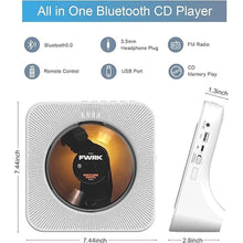Load image into Gallery viewer, Desktop Vertical CD Player with Speakers HiFi, Portable CD Players for Home, Bluetooth, Remote Control, LED Screen, FM Radio, U Disk, AUX Port, Compatible Formats, Wired, White, Gift
