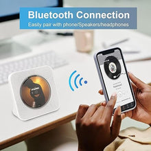 Load image into Gallery viewer, Desktop Vertical CD Player with Speakers HiFi, Portable CD Players for Home, Bluetooth, Remote Control, LED Screen, FM Radio, U Disk, AUX Port, Compatible Formats, Wired, White, Gift
