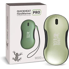 Load image into Gallery viewer, Survival Frog QuickHeat PRO Rechargeable Hand Warmer with Portable Power Bank - Premium Quality Electric Hand Warmer - Reusable Hand Warmers - USB Heater for Hands with Storage Bag and Lanyard
