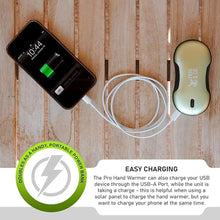 Load image into Gallery viewer, Survival Frog QuickHeat PRO Rechargeable Hand Warmer with Portable Power Bank - Premium Quality Electric Hand Warmer - Reusable Hand Warmers - USB Heater for Hands with Storage Bag and Lanyard
