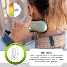 Load image into Gallery viewer, Survival Frog QuickHeat PRO Rechargeable Hand Warmer with Portable Power Bank - Premium Quality Electric Hand Warmer - Reusable Hand Warmers - USB Heater for Hands with Storage Bag and Lanyard
