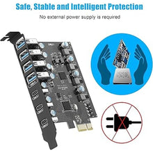 Load image into Gallery viewer, PCIe to USB 3.0 Expansion Card - 7 Ports (4 Type-A, 3 Type-C), Supports Windows 10/8/7/XP &amp; Mac OS 10.8.2+
