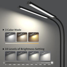 Load image into Gallery viewer, iZELL Desk Lamp, [2 LED Tube] Desk Lamps for Home Office with Clamp, Flexible Gooseneck LED Book Light, Easy Clip on Reading Lights for Bedrooms Beside Table Headboard College Dorm Bed Room - Black
