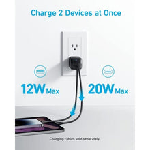 Load image into Gallery viewer, Anker USB C Charger Block, 33W 2 Port Compact Charger with Foldable Plug for iPhone 16/15, Galaxy, and More (Cable Not Included, White)
