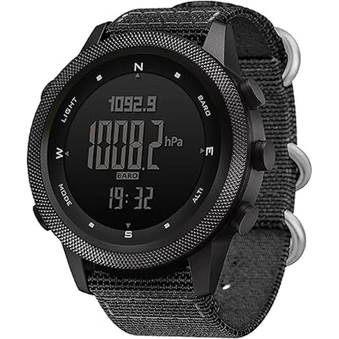NORTH EDGE Military-Watch for Men - Tactical Survival Watch, Men's Digital Wrist Watches for Sports Outdoors, Pedometer, Compass, Calories, Durable Nylon Band (Model: Apache/Apache-46)