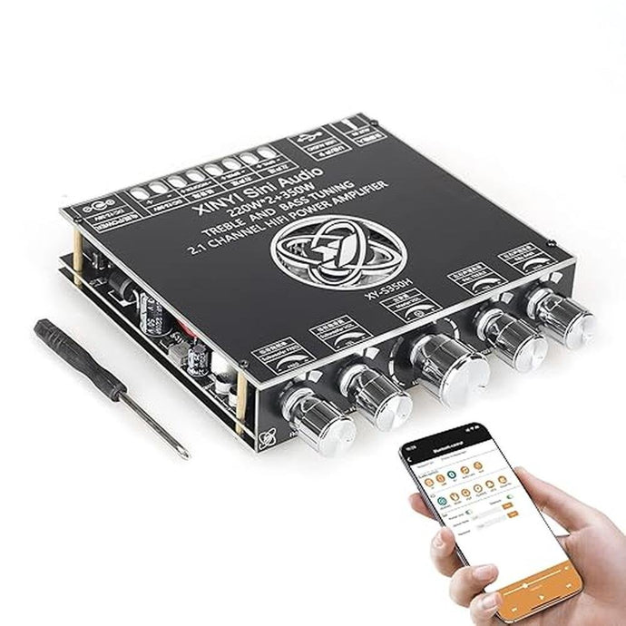 XY-S350H 220W*2+350W 2.1 Bluetooth Power Amplifier Board Support Custom Bluetooth Name, 18V-36V Bluetooth Speaker Audio Amplifier Module (XY-S350H)