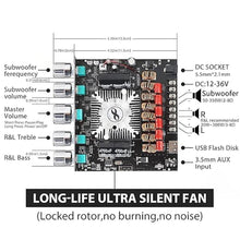 Load image into Gallery viewer, XY-S350H 220W*2+350W 2.1 Bluetooth Power Amplifier Board Support Custom Bluetooth Name, 18V-36V Bluetooth Speaker Audio Amplifier Module (XY-S350H)
