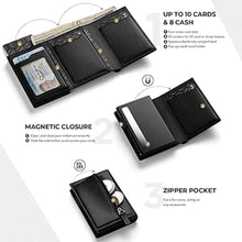 Load image into Gallery viewer, VULKIT Card Holder Wallet with Coin Pocket Magnetic Closure Pop Up Cards With ID Window Leather Wallet for Cash &amp; Credit Cards
