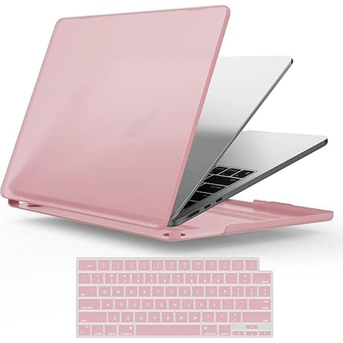 IBENZER Compatible with 2025 2024 2023 2022 MacBook Air 13 inch Case M3 A3113 M2 A2681, Plastic Hard Shell Case with Keyboard Cover for Mac Air 13.6, Rose Quartz, MAT13-KK-RQ+1
