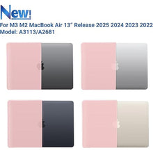 Load image into Gallery viewer, IBENZER Compatible with 2025 2024 2023 2022 MacBook Air 13 inch Case M3 A3113 M2 A2681, Plastic Hard Shell Case with Keyboard Cover for Mac Air 13.6, Rose Quartz, MAT13-KK-RQ+1
