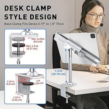 Load image into Gallery viewer, AboveTEK Anti Theft Locking Tablet Stand Holder - 360/320 POS Swivel - Lockable Tablet Security Stand Lock, Desktop Table Clamp Mount Fits 7 to 11 Inch iPad Fire Microsoft Galaxy Tab Google (Silver)
