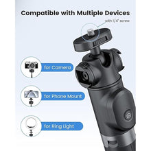 Load image into Gallery viewer, 48&quot; Phone Tripod for Camera DJI Pocket 3, Vlogging Tripod for Cell Phone DSLR Camera, Selfie Stick Tripod Stand with Remote for Video Recording, Black, 1/4 Inch Screw, Removable Phone Holder
