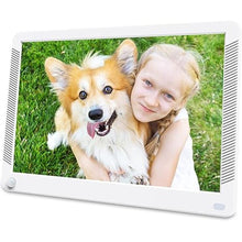 Load image into Gallery viewer, 10 inch Digital Picture Frame with Motion Sensor, IPS Screen Digital Photo Frame, Auto Power On/Off, Music Support 1080P Video, Support SD Card and USB, White
