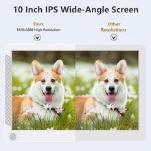 Load image into Gallery viewer, 10 inch Digital Picture Frame with Motion Sensor, IPS Screen Digital Photo Frame, Auto Power On/Off, Music Support 1080P Video, Support SD Card and USB, White
