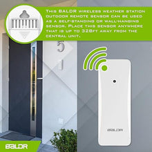 Load image into Gallery viewer, BALDR Wireless Weather Station Remote Weather Sensor - Shelf Standing or Wall Hanging Sensor for BALDR Smart Weather Station - Battery Powered Weather Station Sensor for Home Weather Stations Wireless
