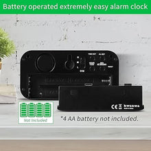 Load image into Gallery viewer, KWANWA Alarm Clock, Small Digital Clock, 1.2inch Green LED Clock, Adjustable Brightness, Dim Night Mode, 12H/24H, Battery Operated, Wall-Mounted, Snooze, Clock for Bedroom, Travel Clock, Kids Clock
