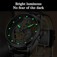 Load image into Gallery viewer, Tiong Men's Clear Cover Quartz Watch Men Stainless Steel Waterproof Watch, Business Skeleton Quartz Watch for Men
