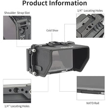 Load image into Gallery viewer, Nitze Cage Kit for Atomos Ninja V/Ninja V+/ Ninja/Ninja Ultra/Zato Connect/Shinobi, with Sunhood, HDMI Cable Clamp, Built-in NATO Rail and Cold Shoe - JT-A02B
