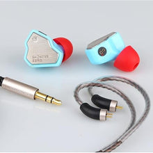 Load image into Gallery viewer, Linsoul 7Hz Salnotes Zero HiFi 10mm Dynamic Driver in-Ear Earphone IEM with Metal Composite Diaphragm Stainless Steel Faceplate Detachable 2Pin OFC Cable (Blue, Without Mic)
