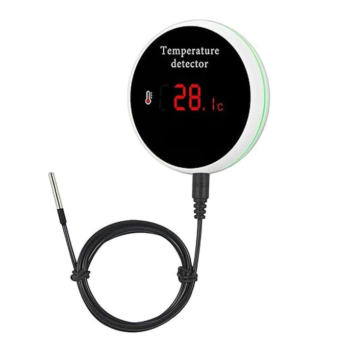 WiFi Smart Thermometer: WiFi Temperature Sensor with 1M Waterproof External Probe, App Alert & Buzzer Alarm, Digital Remote Temperature Gauge for Refrigerator, Fish Tank, Pet