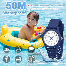 Load image into Gallery viewer, Kids Analog Watches for Girls Boys Watches with Soft Band Learning Time 50M Waterproof Children Watch Easy to Read for Ages 4-12 Kids Gift
