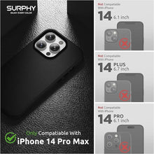 Load image into Gallery viewer, SURPHY Designed for Faux Leather iPhone 14 Pro Max Case with Screen Protector (6.7 inch), Metallic Buttons &amp; Microfiber Lining Leather Phone Case for 14 Pro Max, Black
